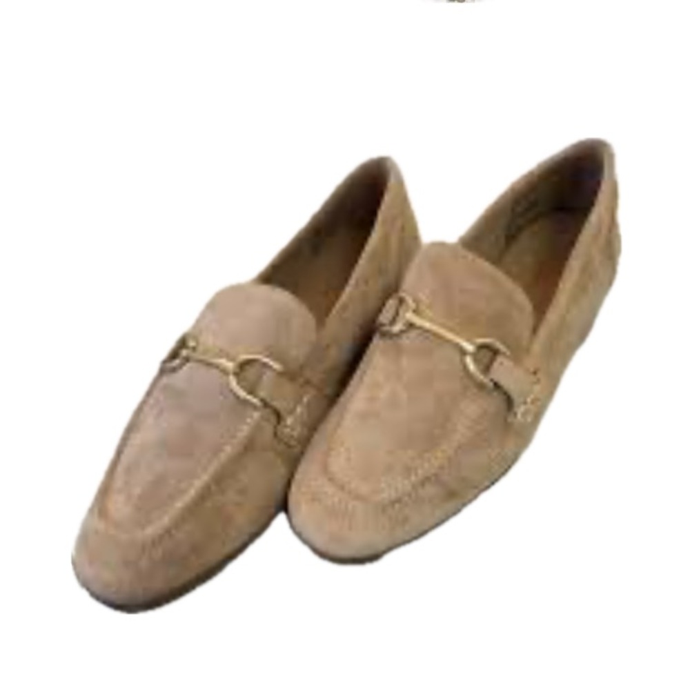 a new day Beige Suede Loafers with Gold Accent